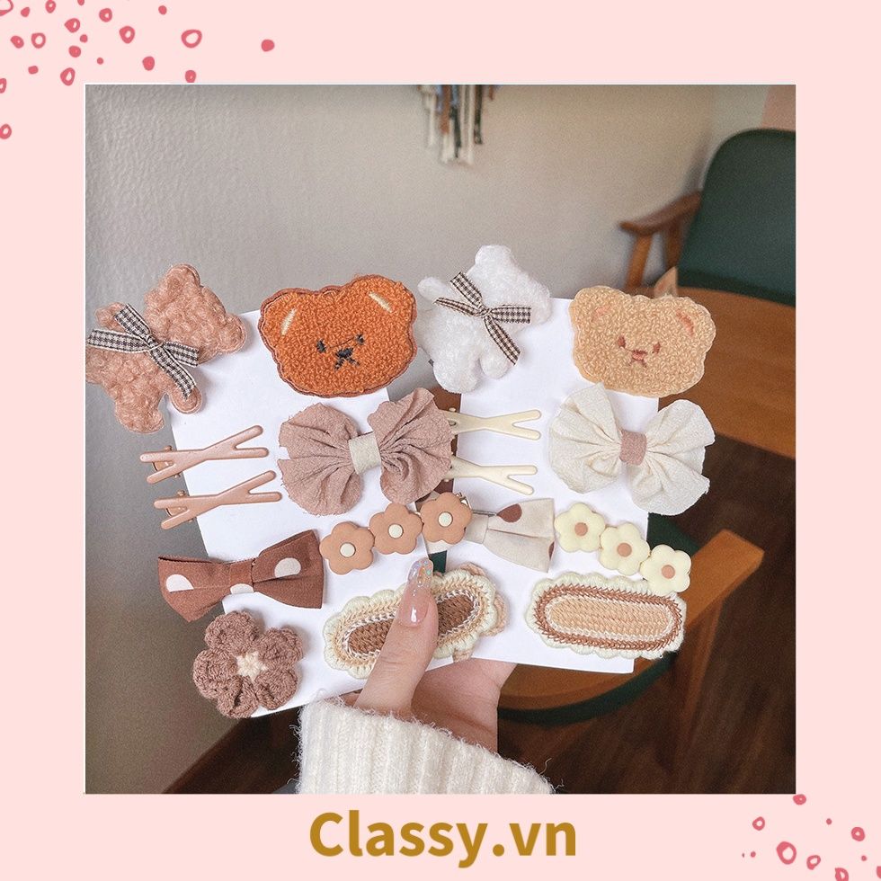  Classy Set kẹp tóc nhiều kiểu dễ thương phong cách hàn quốc PK316 