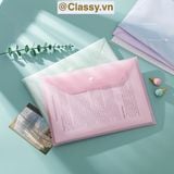  Túi Nút File Đựng Tài Liệu My Clear Bag A4 Nhiều Màu Bìa Đựng Tài Liệu Văn Phòng Lưu Trữ Hồ Sơ Giấy Tờ Classy Basic PK778 