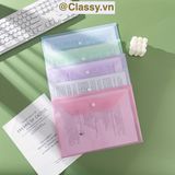  Túi Nút File Đựng Tài Liệu My Clear Bag A4 Nhiều Màu Bìa Đựng Tài Liệu Văn Phòng Lưu Trữ Hồ Sơ Giấy Tờ Classy Basic PK778 