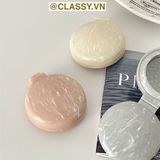  PK923 Lược Mini Có Thể Gấp Gọn , Lược massage bằng đá cẩm thạch, kèm gương gấp di động, mát xa tóc mượt 