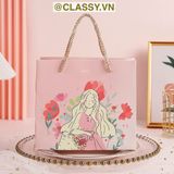  Túi giấy Thank You đính hoa sang trọng, dùng làm quà tặng sinh nhật, valetine, kỷ niệm Q1347 