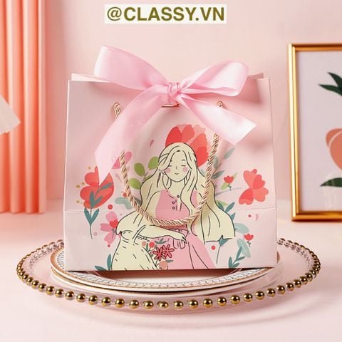  Túi giấy Thank You đính hoa sang trọng, dùng làm quà tặng sinh nhật, valetine, kỷ niệm Q1347 
