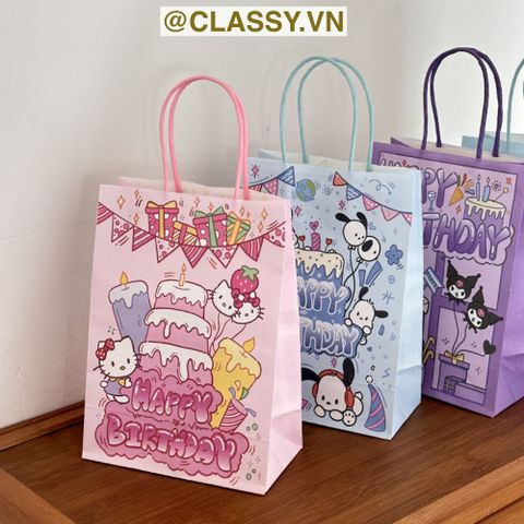  Classy Túi giấy đựng quà kích cỡ 17.5x21x7.5CM họa tiết gấu ngẫu nhiên Q1508 