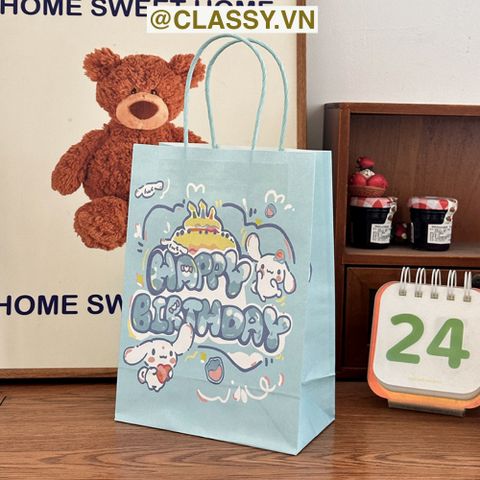  Classy Túi giấy đựng quà kích cỡ 17.5x21x7.5CM họa tiết gấu ngẫu nhiên Q1508 