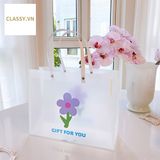  Túi xách trong suốt nhiều hoạ tiết bằng nhựa PP bền màu, chống thấm nước, đựng được đồ rất nặng Q1876 24*19.5*9.5CM 