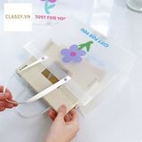  Túi xách trong suốt nhiều hoạ tiết bằng nhựa PP bền màu, chống thấm nước, đựng được đồ rất nặng Q1876 24*19.5*9.5CM 