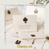  Thiệp Cổ điển Vintage gắn hình 3D, giấy art sang trọng kèm phong bì màu trắng Q254 