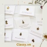  Thiệp Cổ điển Vintage gắn hình 3D, giấy art sang trọng kèm phong bì màu trắng Q254 
