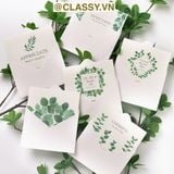  [GIAO HÀNG 7-25 NGÀY] Thiệp Cổ điển Vintage in hình lá cây, giấy art sang trọng kèm phong bì giấy trắng và nhãn dán sticker Q627 