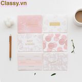  Thiệp Cổ điển Vintage Classy in họa tiết hoa nhí giấy art sang trọng kèm phong bì giấy kraft nâu Q724 