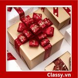  Ruy băng vải sợi poly dài 01MÉT, dệt chữ chủ đề lễ hội, màu đỏ Q958 