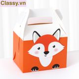  Q961 Hộp bánh ngọt, hộp kẹo , hôp quà tặng cầm tay in họa tiết động vật dễ thương 