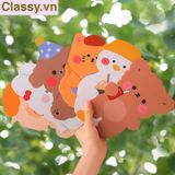  Q977 Thiệp cute Kích thước 15CMX11CM chúc mừng 8-3, 20-11, Sinh Nhật,  Lễ lạt, Cảm Ơn , Tình Yêu in hình hoạt hình 