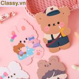  Q977 Thiệp cute Kích thước 15CMX11CM chúc mừng 8-3, 20-11, Sinh Nhật,  Lễ lạt, Cảm Ơn , Tình Yêu in hình hoạt hình 