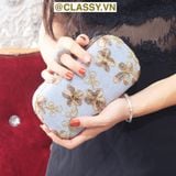  [GIAO HÀNG 7-23036 NGÀY]  Clutch cầm tay xỏ ngón thêu hoa thanh lịch trang nhã dành cho tiệc tối, mặc áo dài, dự sự kiện T158 