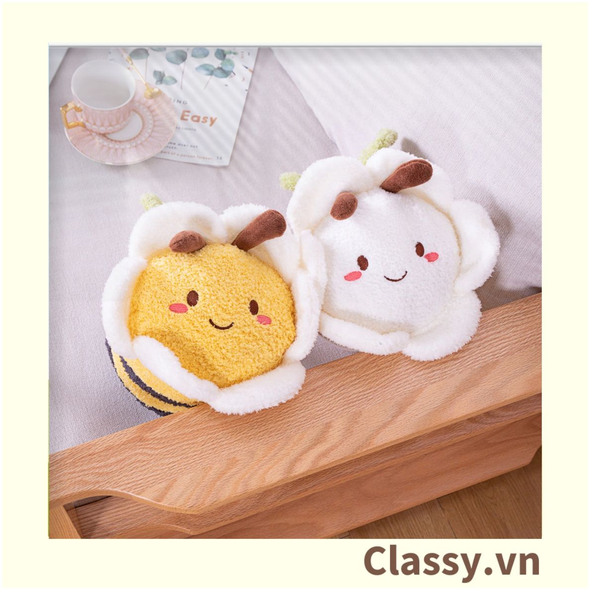  [GIAO HÀNG 7-25 NGÀY] Classy Gối ôm, gối đệm sofa hình con ong thợ đáng yêu siêu êm siêu mịn vừa vòng ôm B1644 
