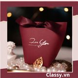 [GIAO HÀNG 7-25 NGÀY]  Túi giấy đựng quà Mini (đã bao gồm nơ) đơn sắc dễ thương 5.7x 6x10cm đựng son, trang sức, nước hoa làm quà tặng Q552 