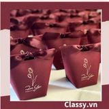  [GIAO HÀNG 7-25 NGÀY]  Túi giấy đựng quà Mini (đã bao gồm nơ) đơn sắc dễ thương 5.7x 6x10cm đựng son, trang sức, nước hoa làm quà tặng Q552 