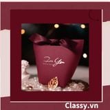  [GIAO HÀNG 7-25 NGÀY]  Túi giấy đựng quà Mini (đã bao gồm nơ) đơn sắc dễ thương 5.7x 6x10cm đựng son, trang sức, nước hoa làm quà tặng Q552 