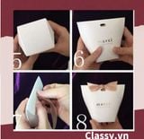 [GIAO HÀNG 7-25 NGÀY]  Túi giấy đựng quà Mini (đã bao gồm nơ) đơn sắc dễ thương 5.7x 6x10cm đựng son, trang sức, nước hoa làm quà tặng Q552 