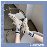  Classy Tất cổ cao, vớ cổ cao màu xanh họa tiết vui nhộn, chất cotton siêu êm G1346 