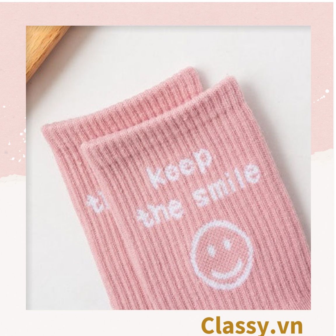  Classy Tất cổ cao, vớ cổ cao ngày mới vui vẻ, chất cotton siêu êm chân G1349 