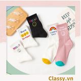  Classy Tất cổ cao, vớ cổ cao ngày mới vui vẻ, chất cotton siêu êm chân G1349 