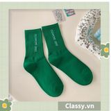  Classy Tất cổ cao, vớ cổ cao kiểu dáng thể thao phối trắng xanh, chất cotton siêu êm chân G1350 