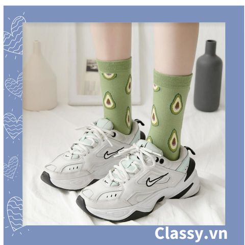  Tất cổ cao, vớ cổ cao họa tiết trái cây nhiệt đới G1351 