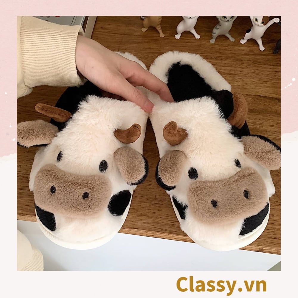  [GIAO HÀNG 7-25 NGÀY] Classy Dép lông đi trong nhà, spa, hình con vật đáng yêu, siêu êm, siêu ấm chân G1372 