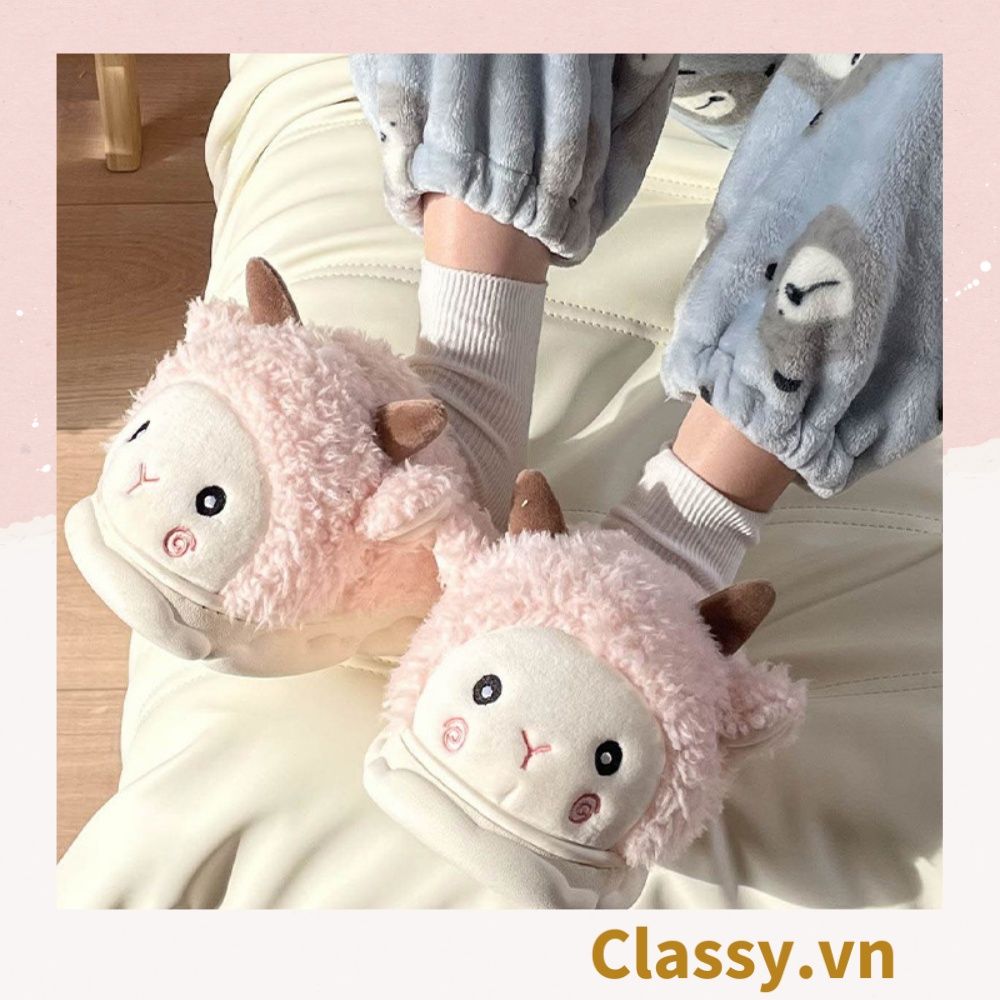  [GIAO HÀNG 7-25 NGÀY] Classy Dép lông đi trong nhà, spa, hình con vật đáng yêu, siêu êm, siêu ấm chân G1372 
