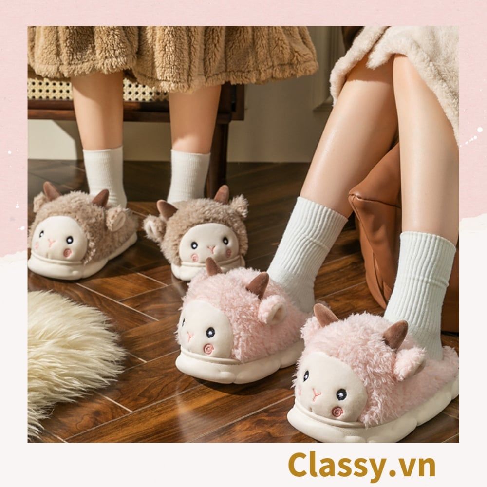  [GIAO HÀNG 7-25 NGÀY] Classy Dép lông đi trong nhà, spa, hình con vật đáng yêu, siêu êm, siêu ấm chân G1372 