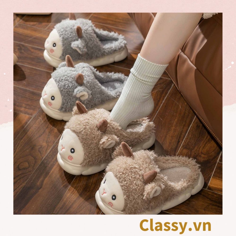  [GIAO HÀNG 7-25 NGÀY] Classy Dép lông đi trong nhà, spa, hình con vật đáng yêu, siêu êm, siêu ấm chân G1372 