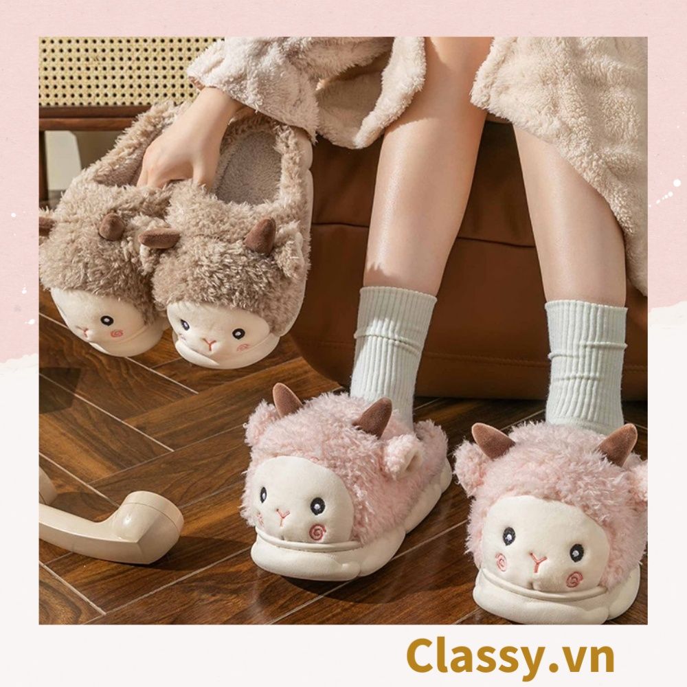  [GIAO HÀNG 7-25 NGÀY] Classy Dép lông đi trong nhà, spa, hình con vật đáng yêu, siêu êm, siêu ấm chân G1372 