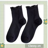  Classy Tất cổ cao, vớ cổ cao tai bèo chất liệu cotton nhiều họa tiết G1390 - G1391 - G1392 - G1393 