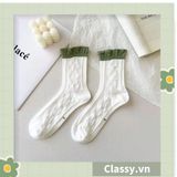  Tất cổ cao, vớ cổ cao tai bèo chất liệu cotton nhiều họa tiết G1390 - G1391 - G1392 - G1393 