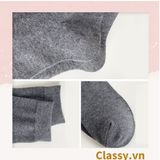  Classy Tất cổ cao, vớ cổ cao chất liệu dệt kim, vải trơn 4 mùa màu basic G1405 