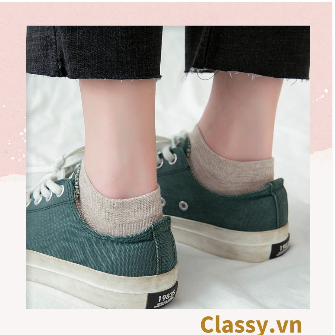  Classy Tất cổ ngắn, vớ cổ ngăn cotton dày dặn, phù hợp cả nam và nữ G1406 