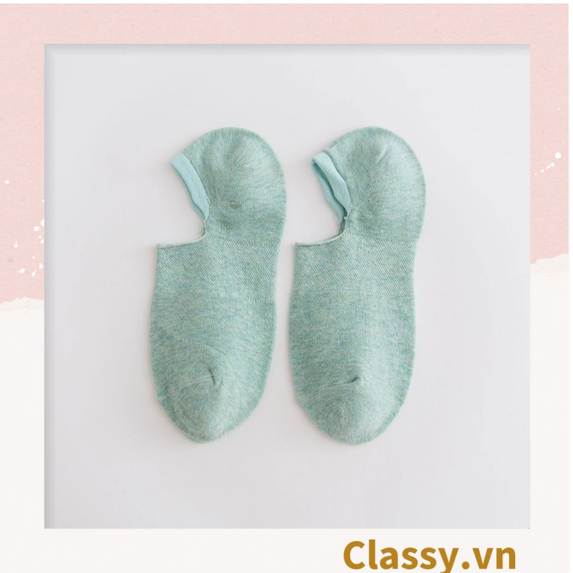  Classy Tất cổ ngắn, vớ cổ ngắn cotton trơn nhiều màu pastel G1427 