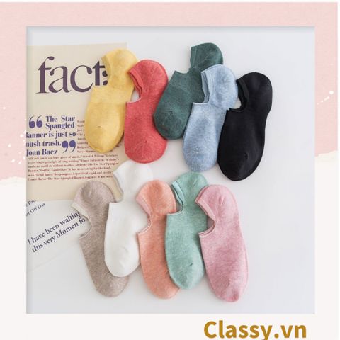  Tất cổ ngắn, vớ cổ ngắn cotton trơn nhiều màu pastel G1427 