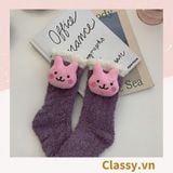  [GIAO HÀNG 7-8464 NGÀY]  Classy Tất bông cổ cao, vớ bông cổ cao siêu giữ ấm, họa tiết ngộ nghĩnh G1428 