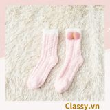  [GIAO HÀNG 7-8464 NGÀY]  Classy Tất bông cổ cao, vớ bông cổ cao siêu giữ ấm, họa tiết ngộ nghĩnh G1428 