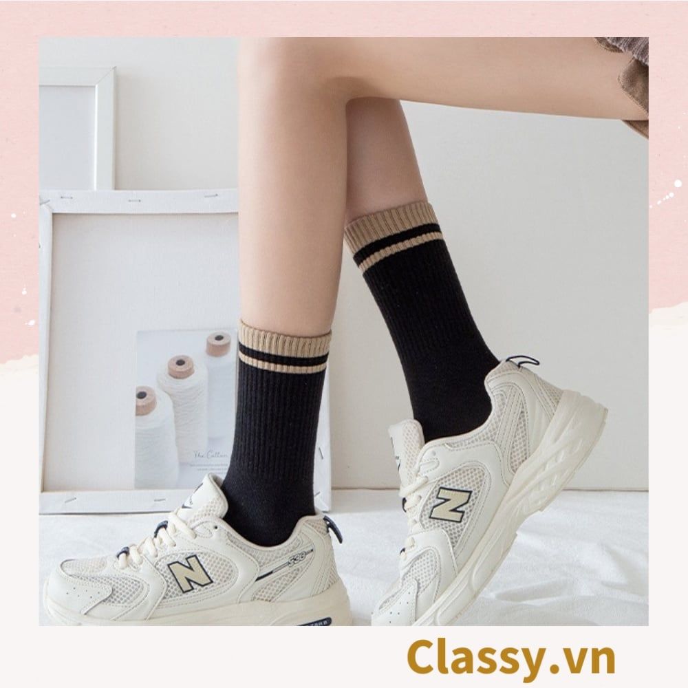  Classy Tất cổ cao, vớ cổ cao với đường gân ôm chân, nhiều màu phong cách hàn quốc G1430 