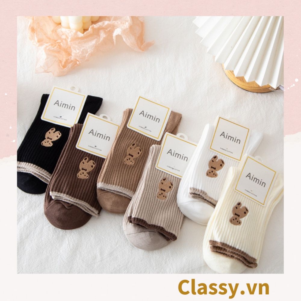  Classy Tất cổ cao, vớ cổ cao với đường gân ôm chân, nhiều màu phong cách hàn quốc G1430 