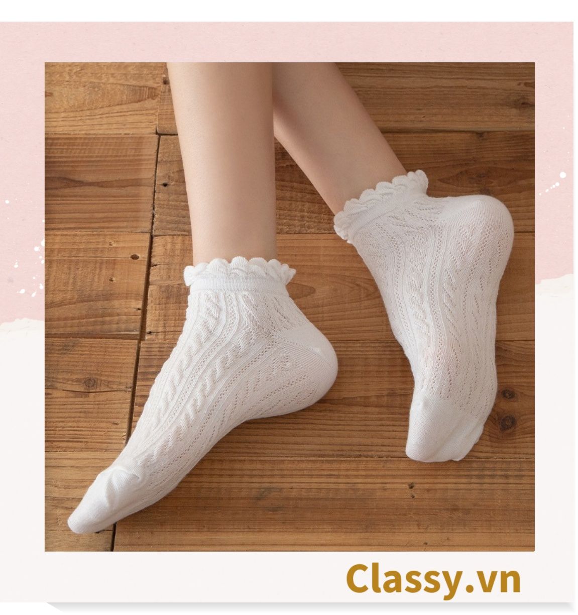  Classy Tất sọc gân, bo chun ở cổ, siêu êm, siêu giữ ấm G1432 