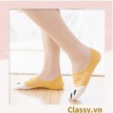  Classy Tất cổ ngắn, vớ cổ ngắn cotton họa tiết bàn chân phối hai màu dễ thương G1434 