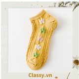  Classy Tất cổ cao, tất cổ ngắn màu trung trính, họa tiết hàng bông chạy dọc thân độc đáo G1431 - G1453 