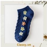  Classy Tất cổ cao, tất cổ ngắn màu trung trính, họa tiết hàng bông chạy dọc thân độc đáo G1431 - G1453 