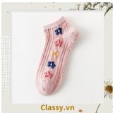  Classy Tất cổ cao, tất cổ ngắn màu trung trính, họa tiết hàng bông chạy dọc thân độc đáo G1431 - G1453 