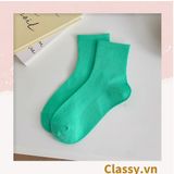  Classy Tất cổ cao, vớ cổ cao màu trơn, có bo chun phần cổ, siêu êm chân G1471 